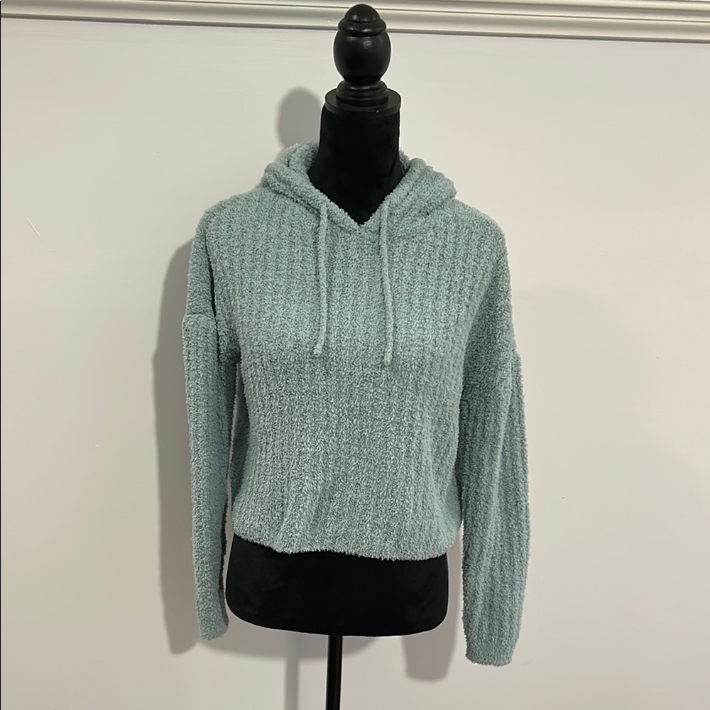 Cozy Light Blue Hooded Sweater